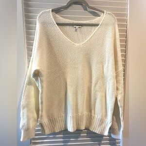 Lucky Brand Off White Cream Colored Knitted Sweater SIZE M